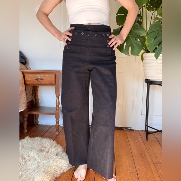 Vintage US Navy Crackerjack Wool Sailor Hi-Waisted Bell Bottom Trousers 1940s - Picture 1 of 5